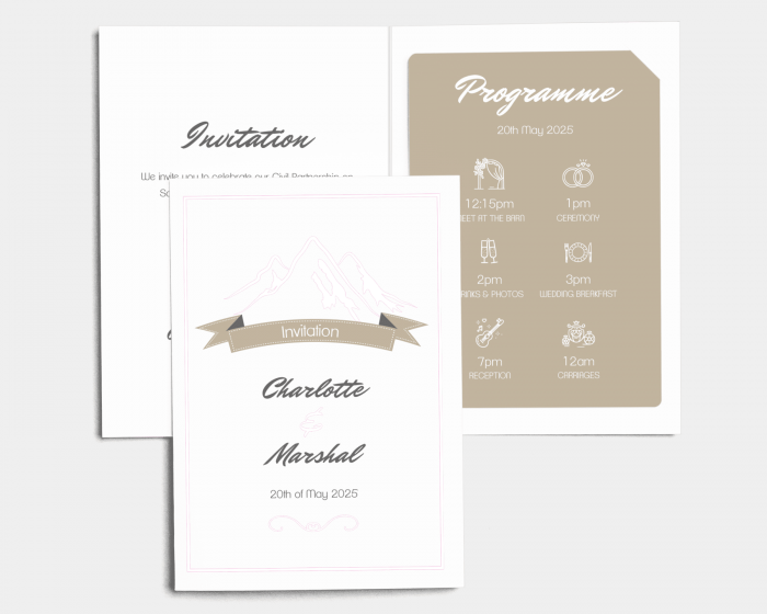 Love Mountains - Wedding Invitation with Insert
