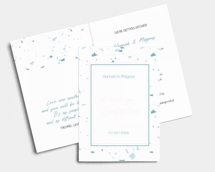 Beautiful Confetti - Wedding Invitation - Folded Card (portrait)