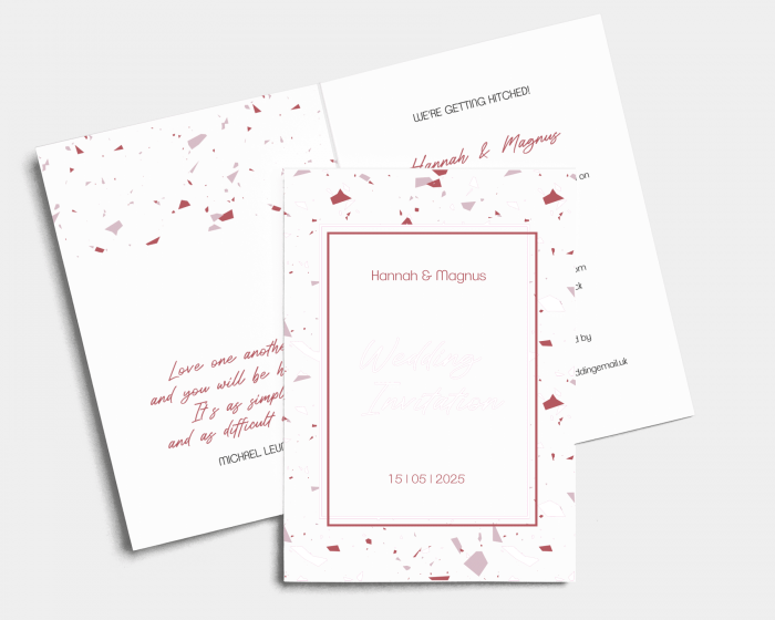 Beautiful Confetti - Wedding Invitation - Folded Card (portrait)
