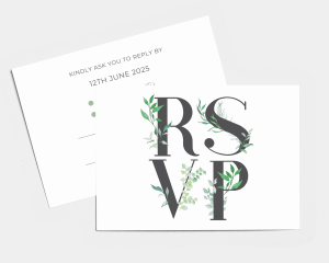 Leafy Ampersand - RSVP Card (landscape)