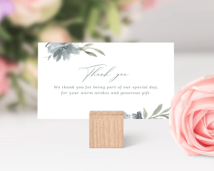 Muted Floral - Small Wedding Thank You Card