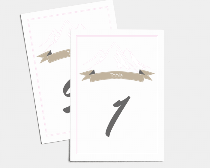 Love Mountains - Table Numbers set 1 - 10