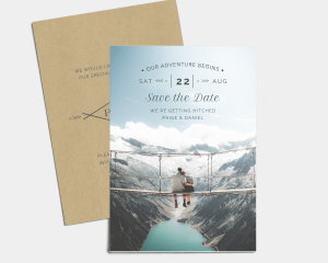 Vintage Mountain - Save the Date Card (portrait)