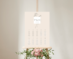 Floral Cube - Seating Plan Poster 50x70 cm (portrait)