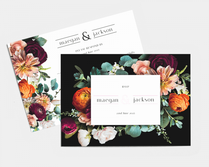 Florals - RSVP Card (landscape)